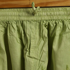  Green Cotton Hand Embroidery Chikankari Short