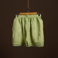  Green Cotton Hand Embroidery Chikankari Short