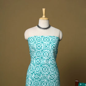 Pink - cotton hand kutch batik 3pc unstitched dress