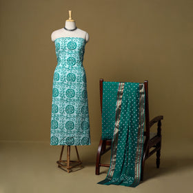 Pink - cotton hand kutch batik 3pc unstitched dress