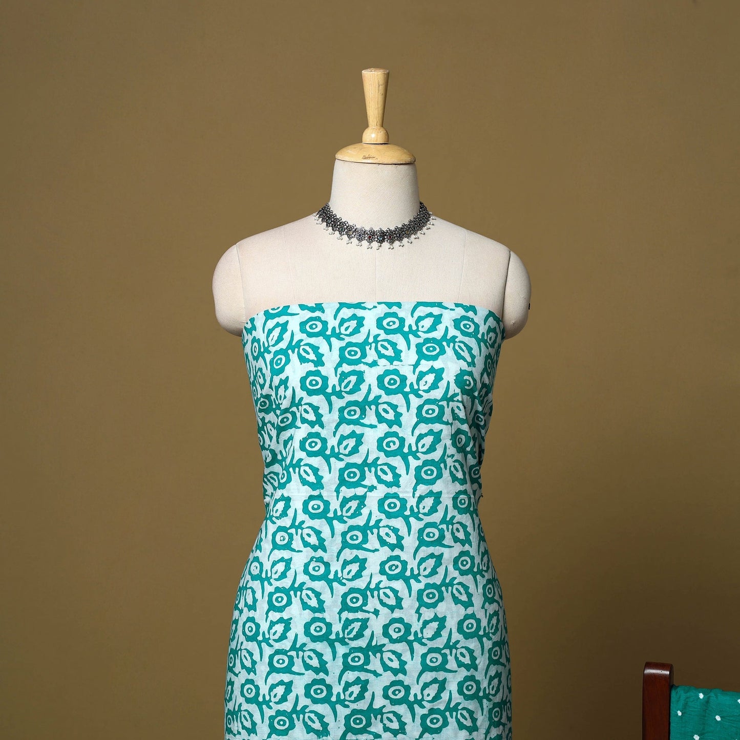 Pink - cotton hand kutch batik 3pc unstitched dress