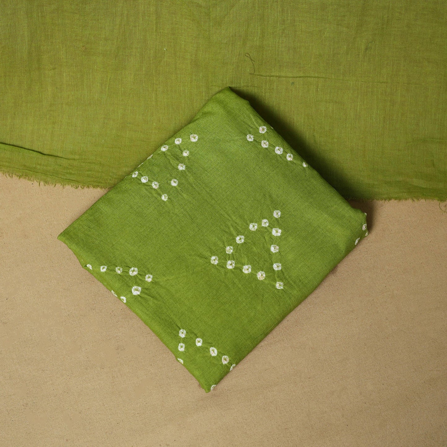 Pink - cotton hand kutch batik 3pc unstitched dress