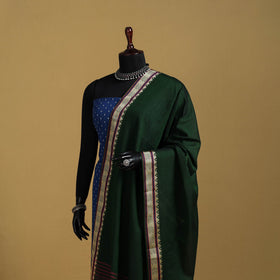 Green - cotton jacquard dupatta with thread border 27
