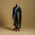 Green - cotton jacquard dupatta with thread border 29
