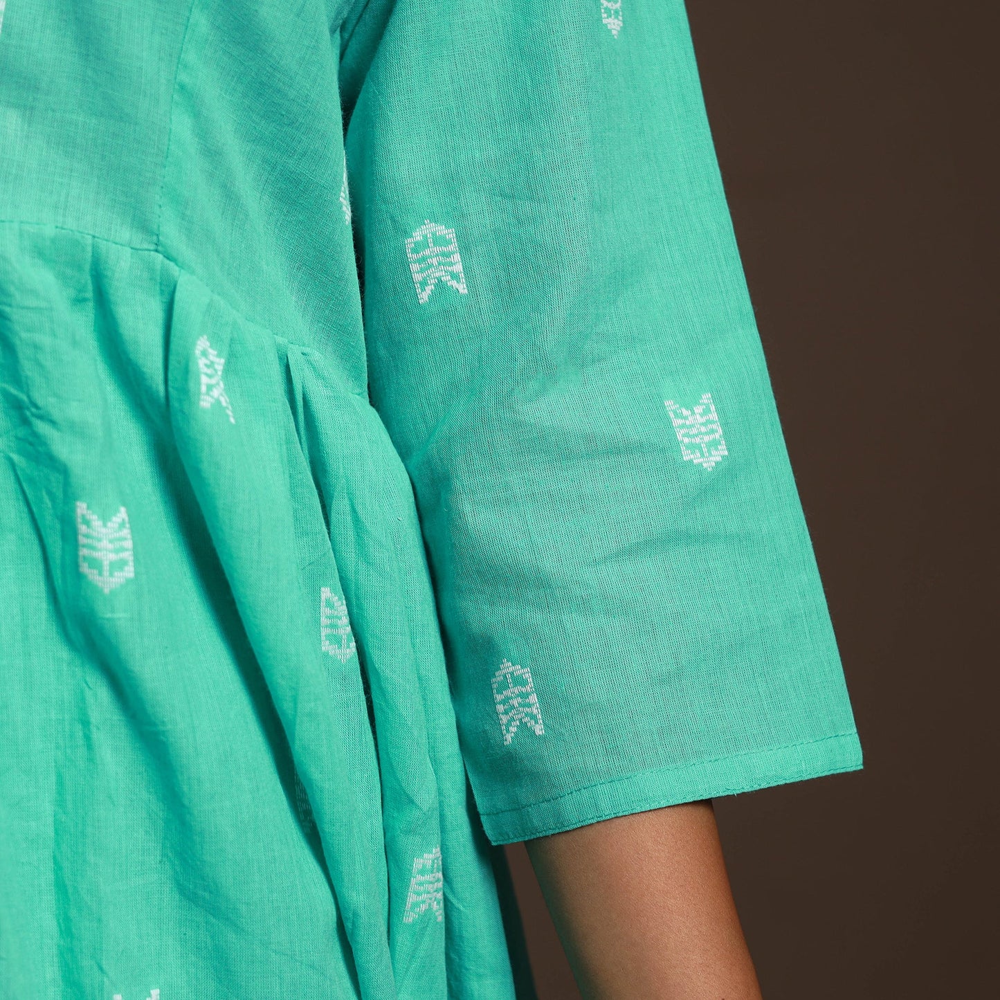 Green - cotton jacquard kurta set (set of 2) 05