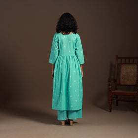 Green - cotton jacquard kurta set (set of 2) 05