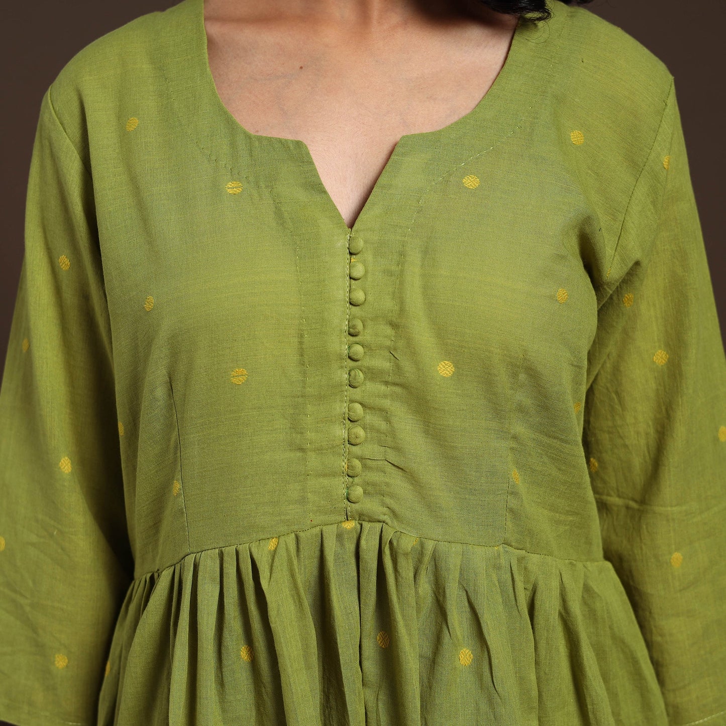 Green - cotton jacquard kurta set (set of 2) 08