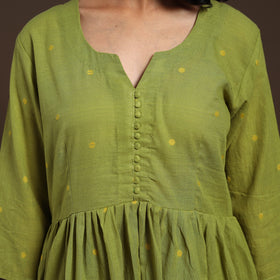 Green - cotton jacquard kurta set (set of 2) 08