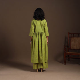 Green - cotton jacquard kurta set (set of 2) 08