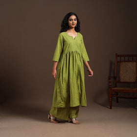 Green - cotton jacquard kurta set (set of 2) 08