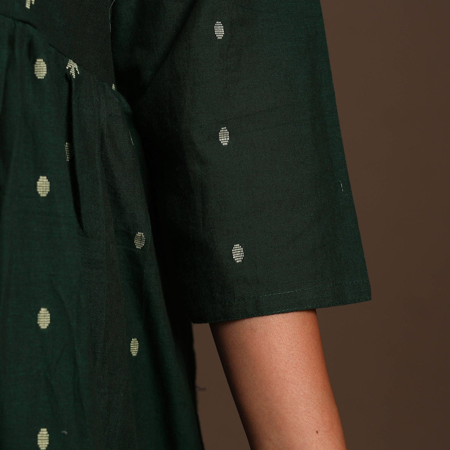 Green - cotton jacquard kurta set (set of 2) 10