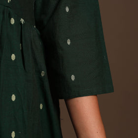 Green - cotton jacquard kurta set (set of 2) 10