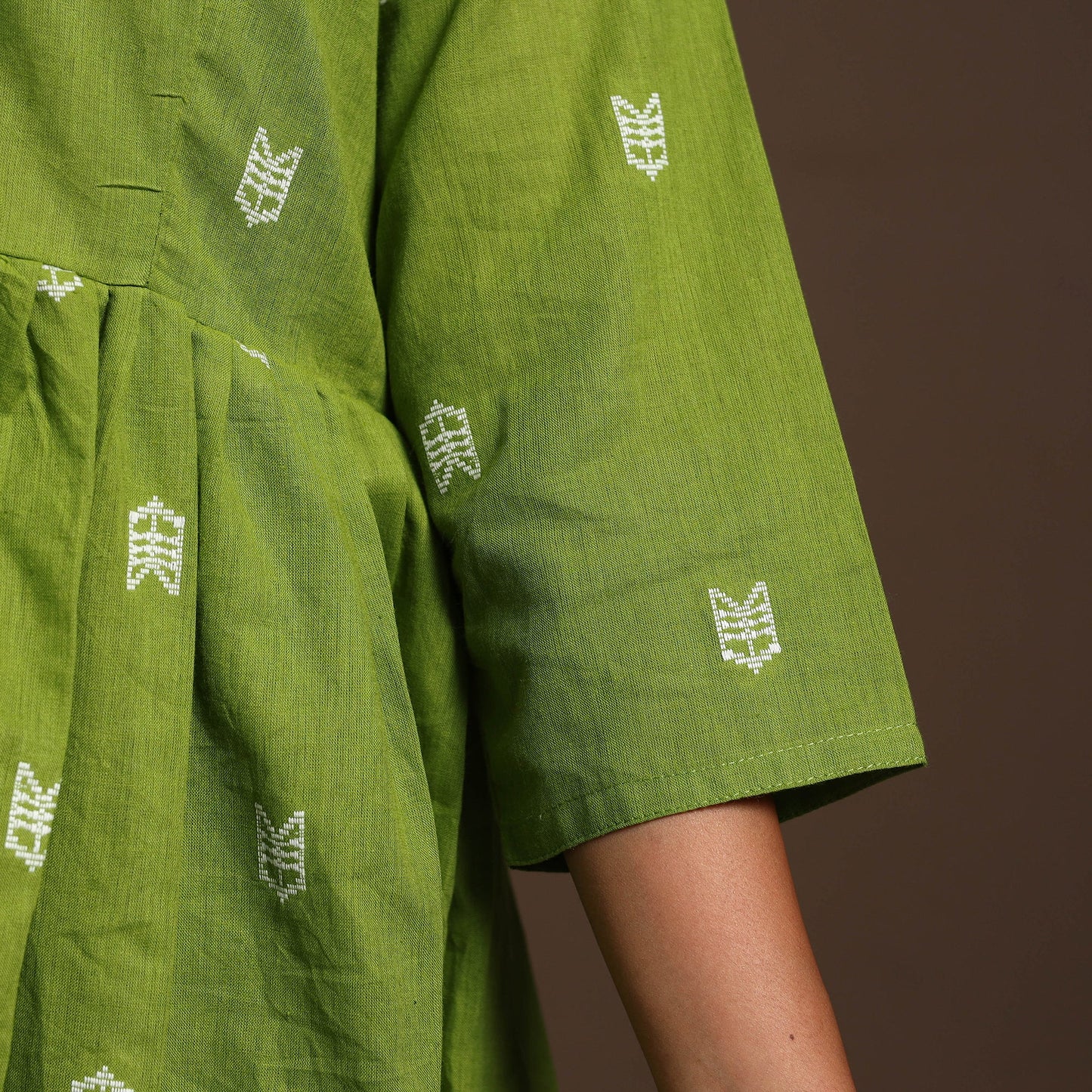 Green - cotton jacquard kurta set (set of 2) 11