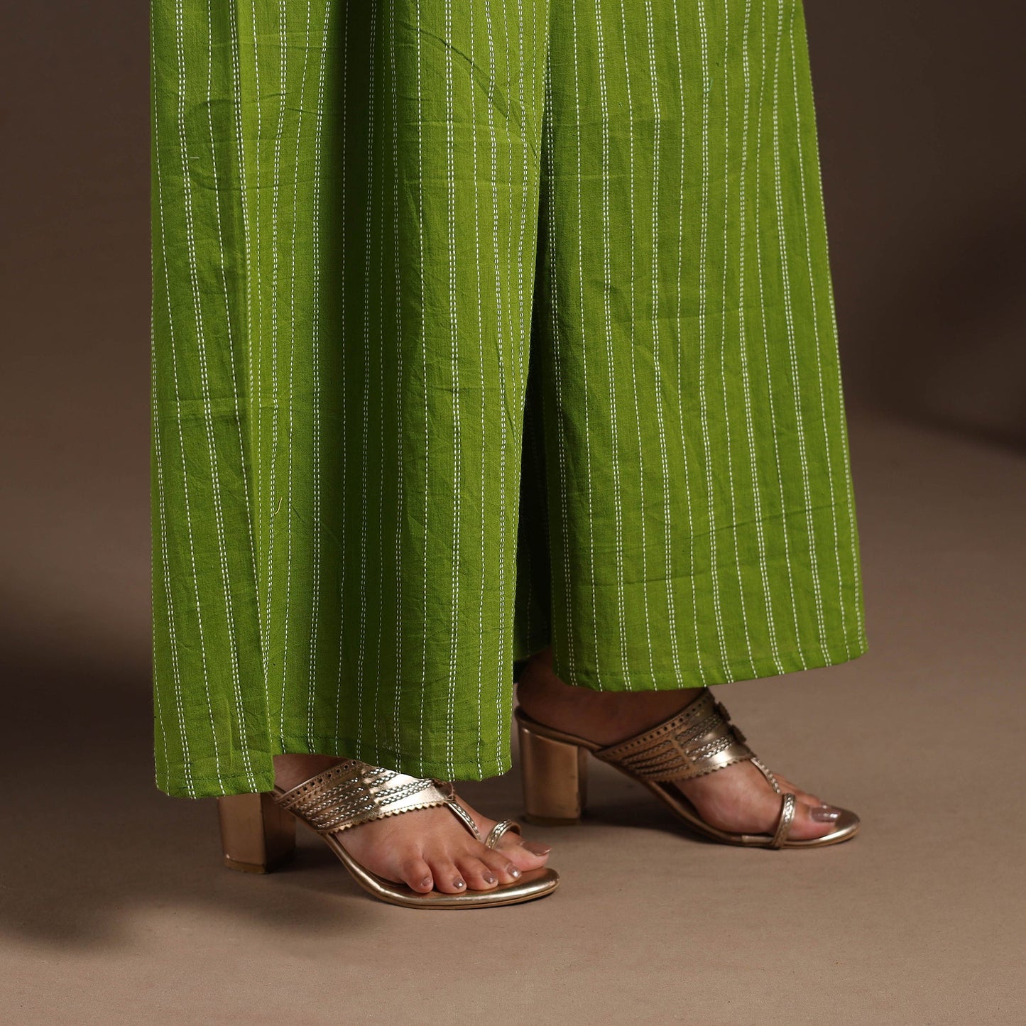 Green - cotton jacquard kurta set (set of 2) 11