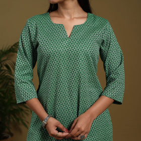 Green - cotton jacquard kurta set (set of 3) 01