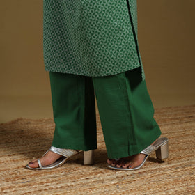 Green - cotton jacquard kurta set (set of 3) 01