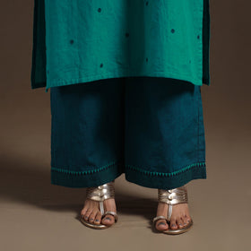 Green Cotton Jacquard Kurta Set (Set of 3)