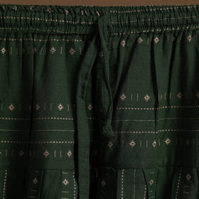 Green - cotton jacquard weave farshi salwar 18 - handcrafted