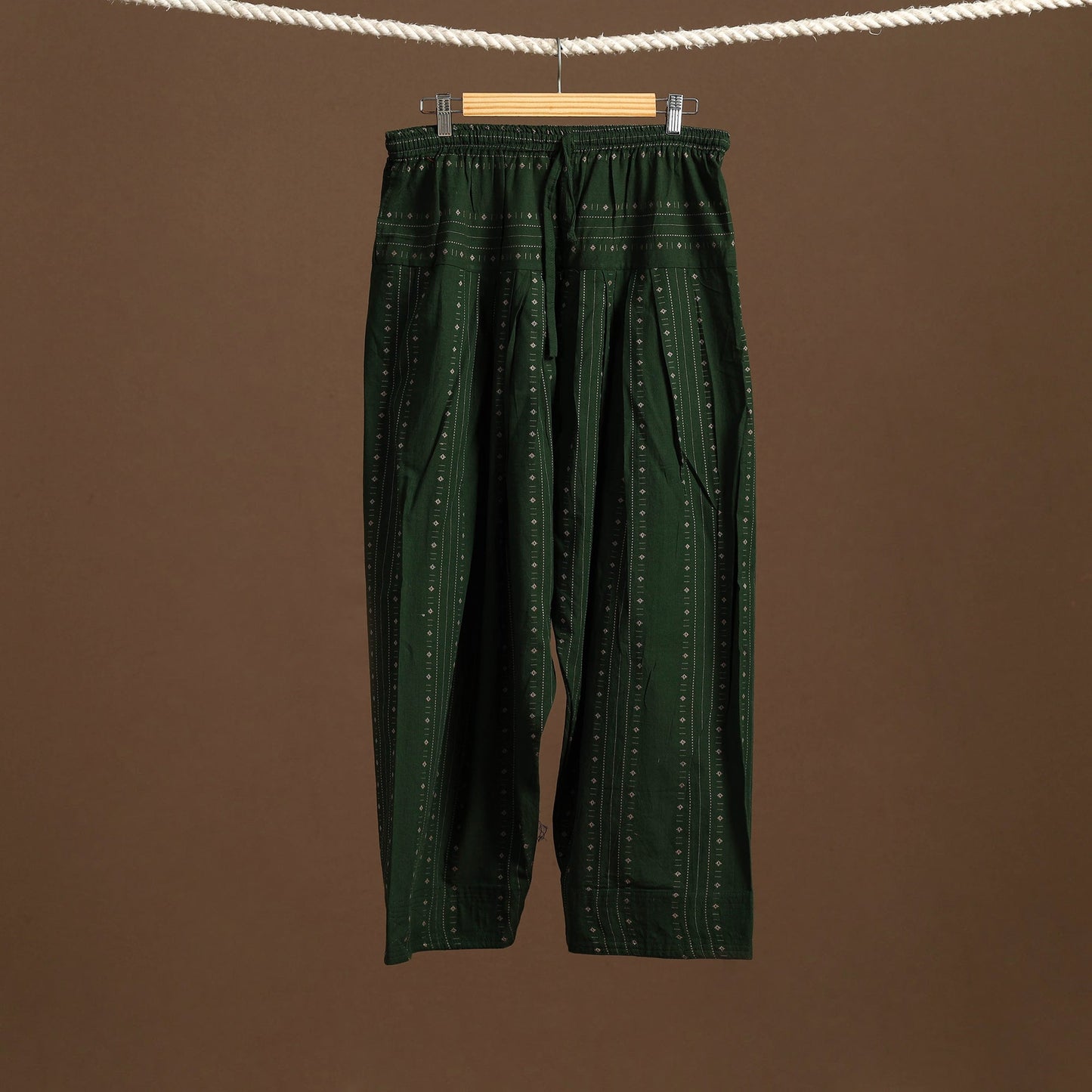 Green - cotton jacquard weave farshi salwar 18 - handcrafted