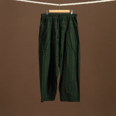 Green - cotton jacquard weave farshi salwar 18 - handcrafted