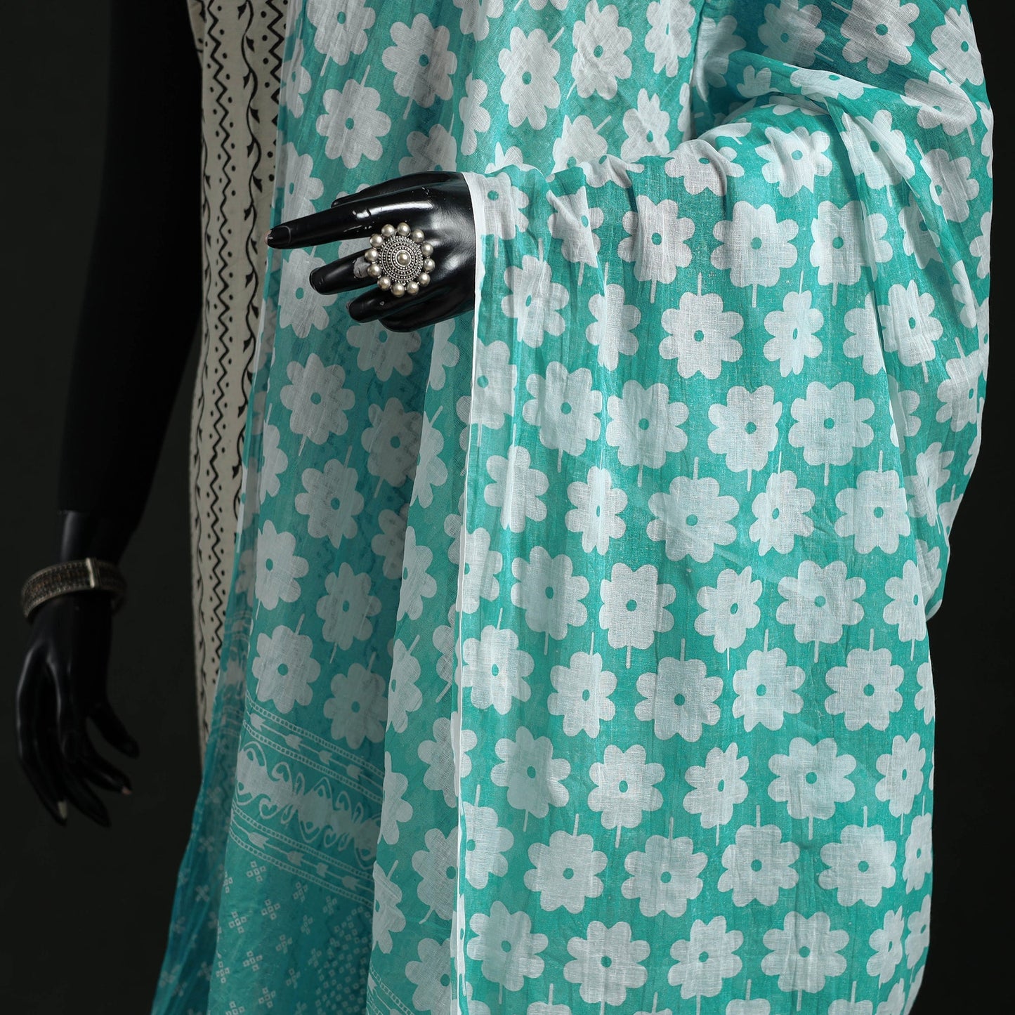Cotton jaipur printed dupatta 02 - handcrafted