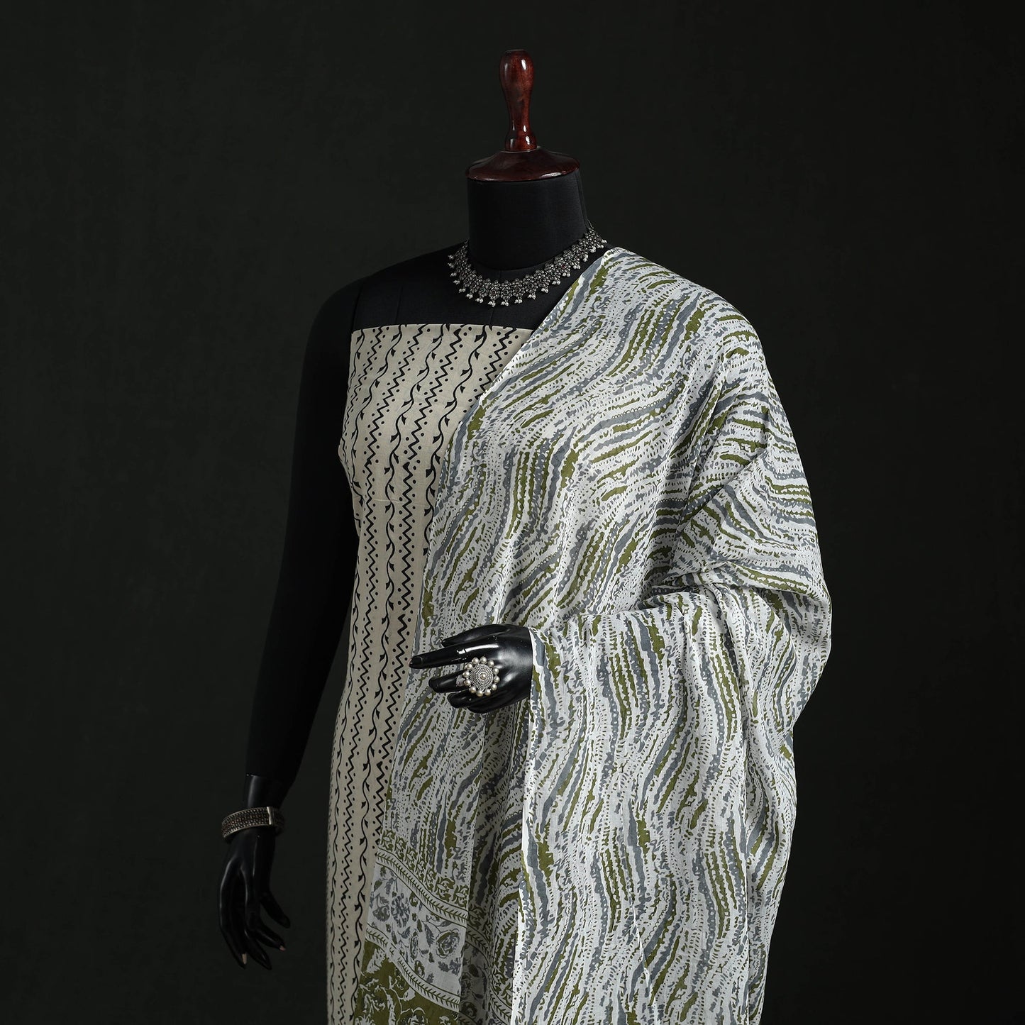 Cotton jaipur printed dupatta 03 - handcrafted