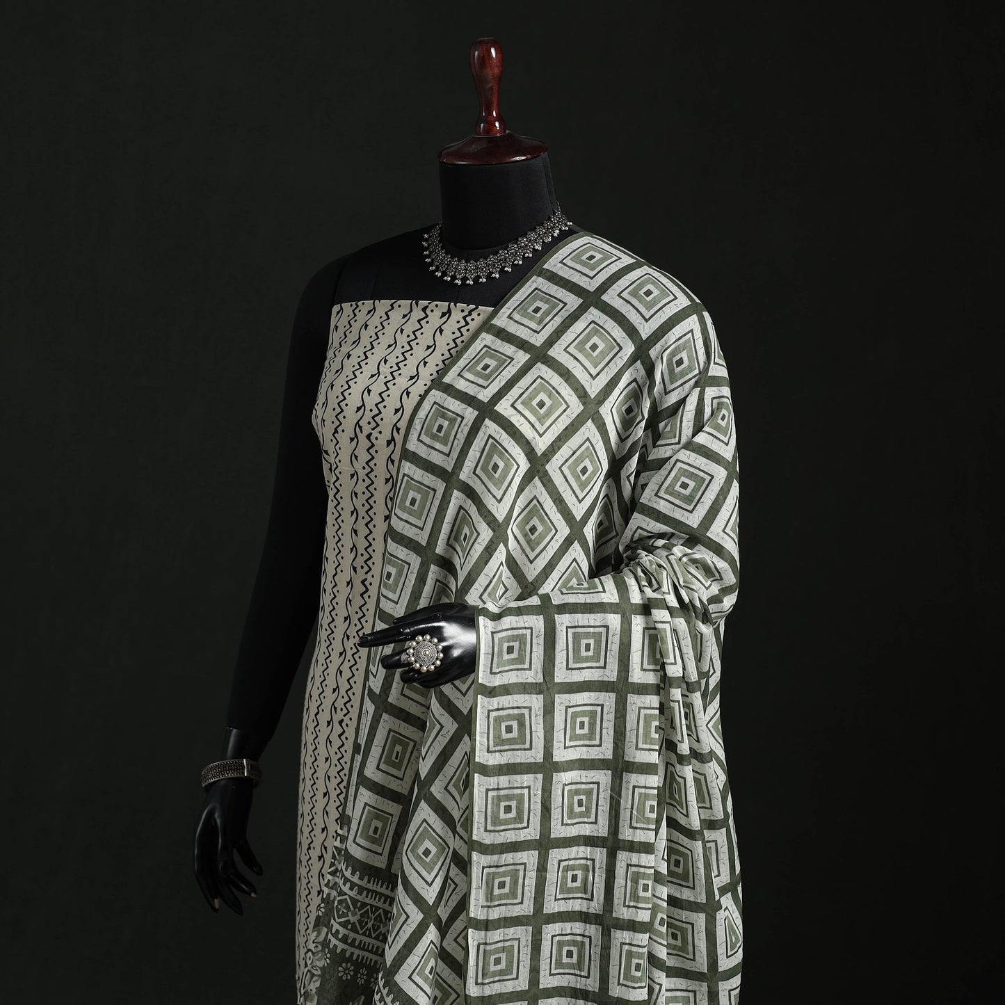 Cotton jaipur printed dupatta 13 - handcrafted