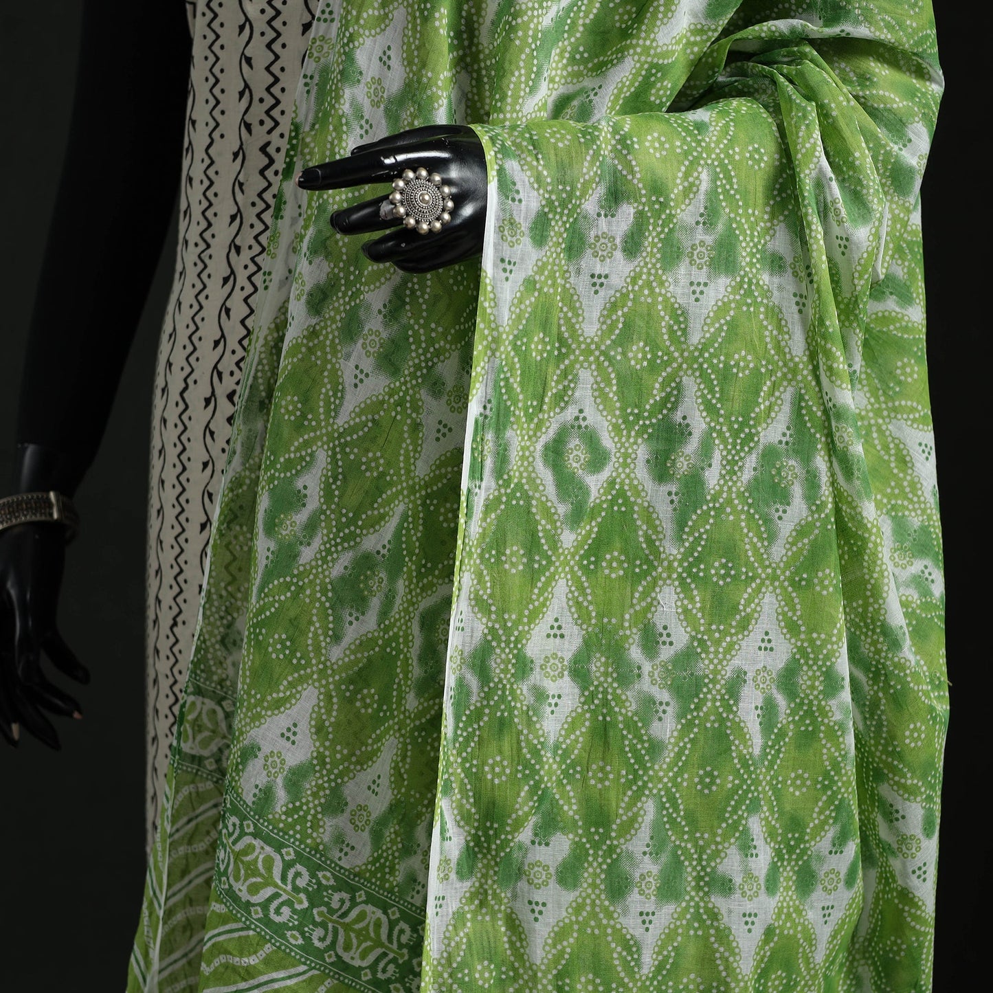 Cotton jaipur printed dupatta 40 - handcrafted