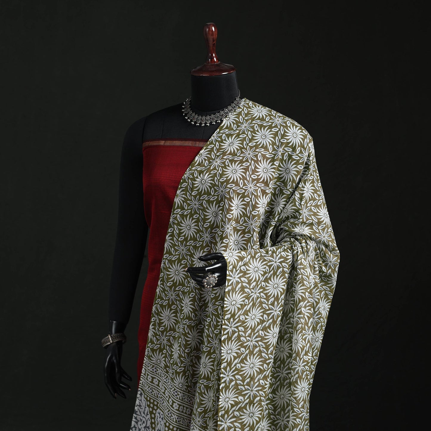 Cotton jaipur printed dupatta 62 - handcrafted
