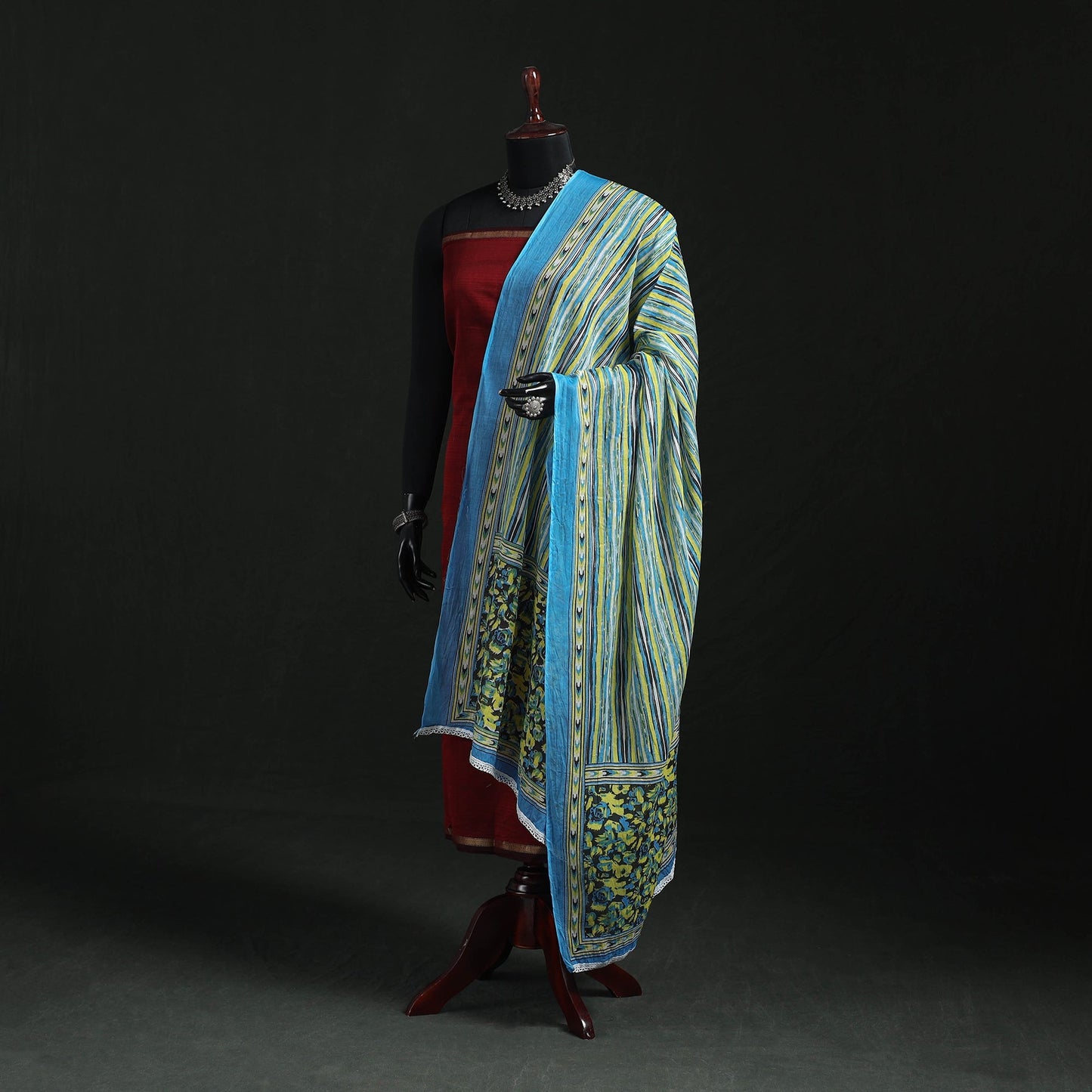 Cotton jaipur printed dupatta 73 - handcrafted