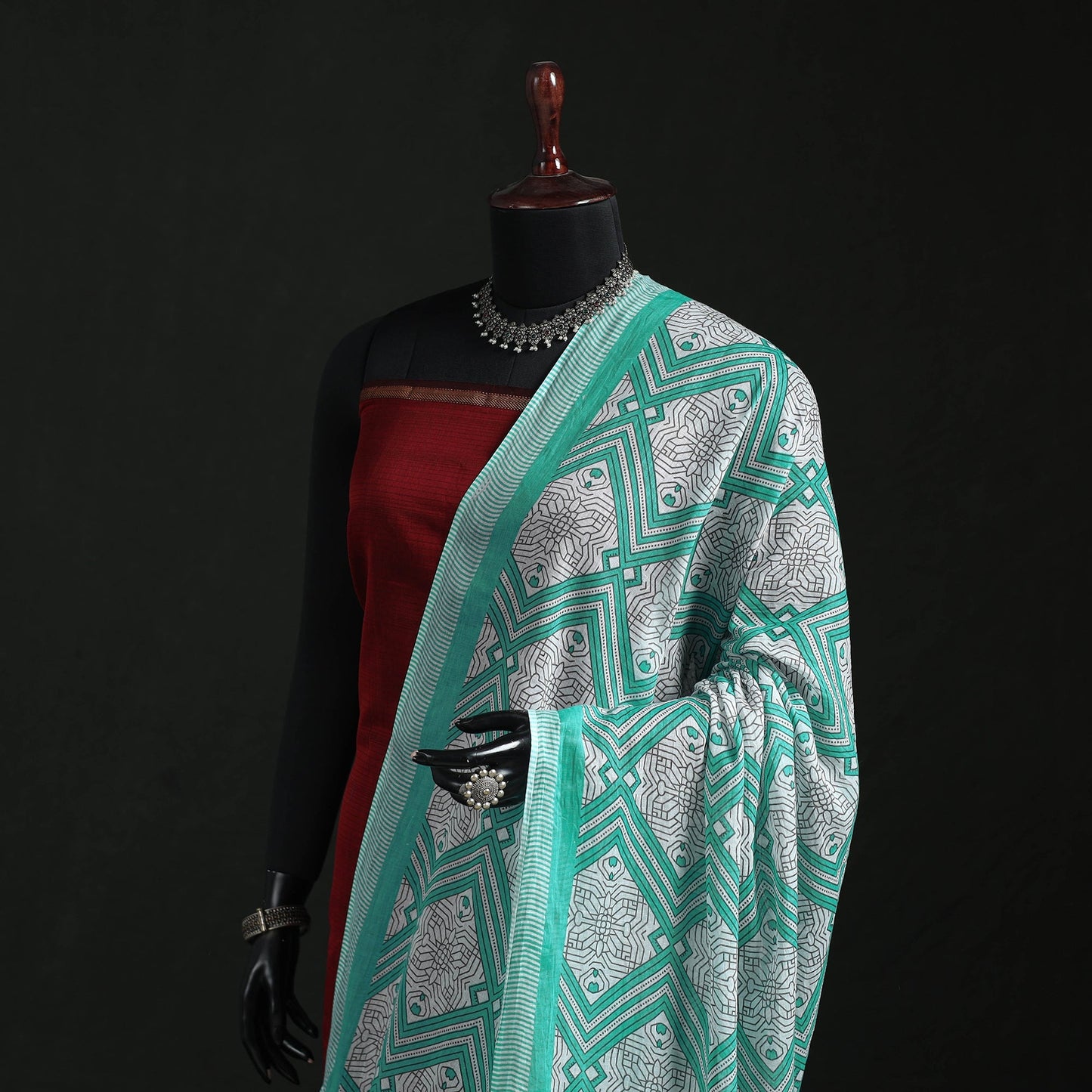 Cotton jaipur printed dupatta 75 - handcrafted
