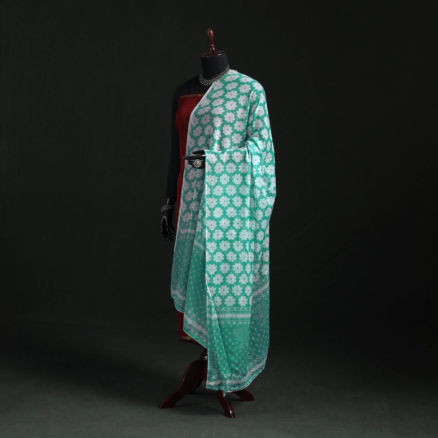 Cotton jaipur printed dupatta 77 - handcrafted