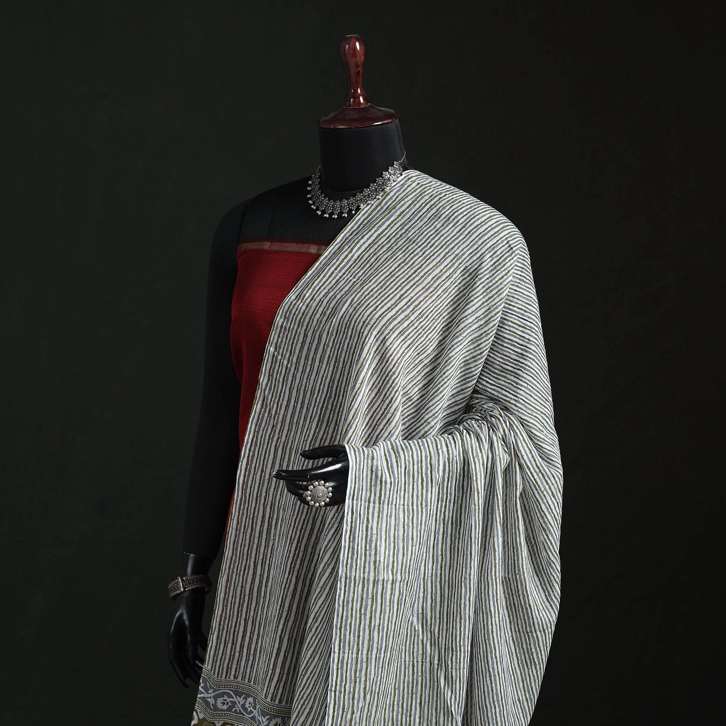 Cotton jaipur printed dupatta 85 - handcrafted