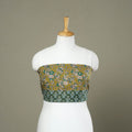 Green - cotton kalamkari blouse piece 02 - handcrafted