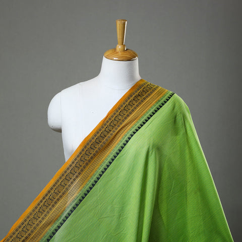  Cotton Green Kanchipuram Fabric with Thread Border