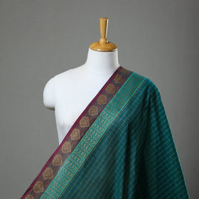  Cotton Green Kanchipuram Fabric with Thread Border