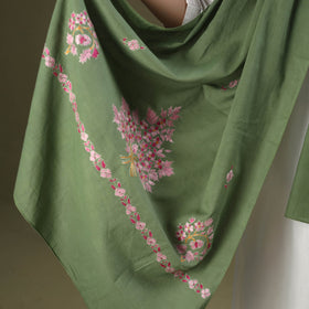 Buy Green Cotton Kashida Embroidery Stole