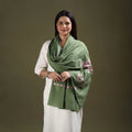 Buy Green Cotton Kashida Embroidery Stole