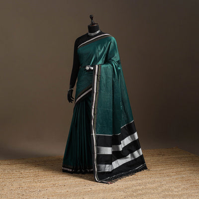 Cotton khun saree with chikki paras border 21 - handcrafted