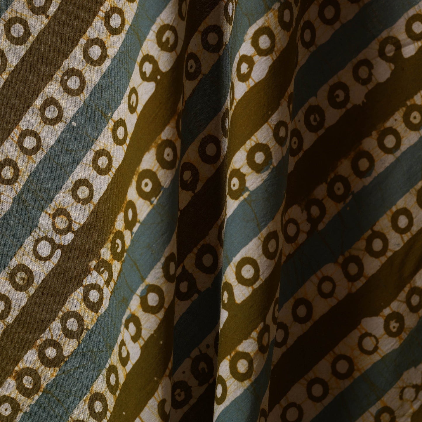 Green - cotton kutch batik fabric 22 - handcrafted