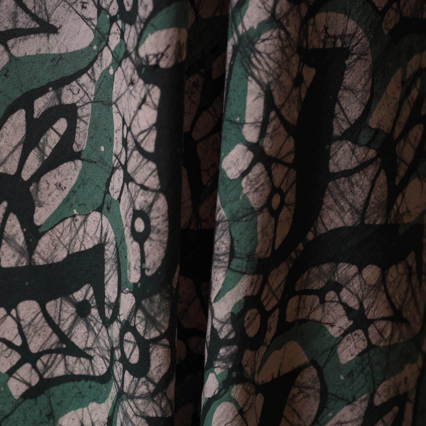 Green - cotton kutch batik fabric 06 - handcrafted