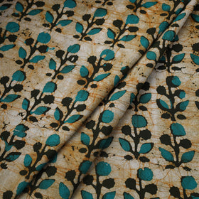 Green Cotton Kutch Hand Batik Print Fabric