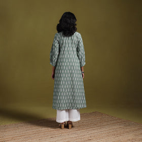 Cotton a-line pochampally ikat kurta for women 02