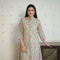 Green - cotton a-line sanganeri kurta 09 - handcrafted