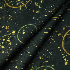 Black Block Print Cotton Natural Dyed Ajrakh Fabric