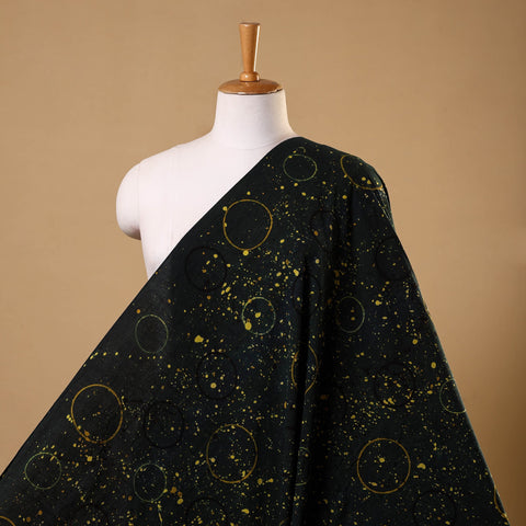 Black Block Print Cotton Natural Dyed Ajrakh Fabric