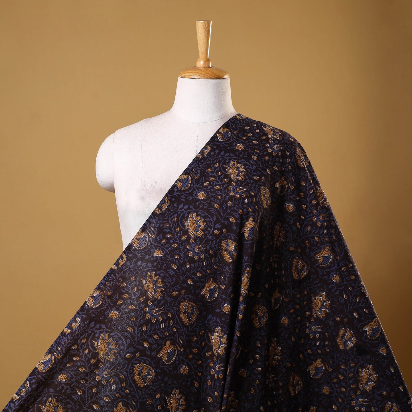 Green - cotton natural dyed jahota fabric 14 - handcrafted