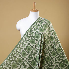 Green Block Print Cotton Natural Dyed Jahota Fabric