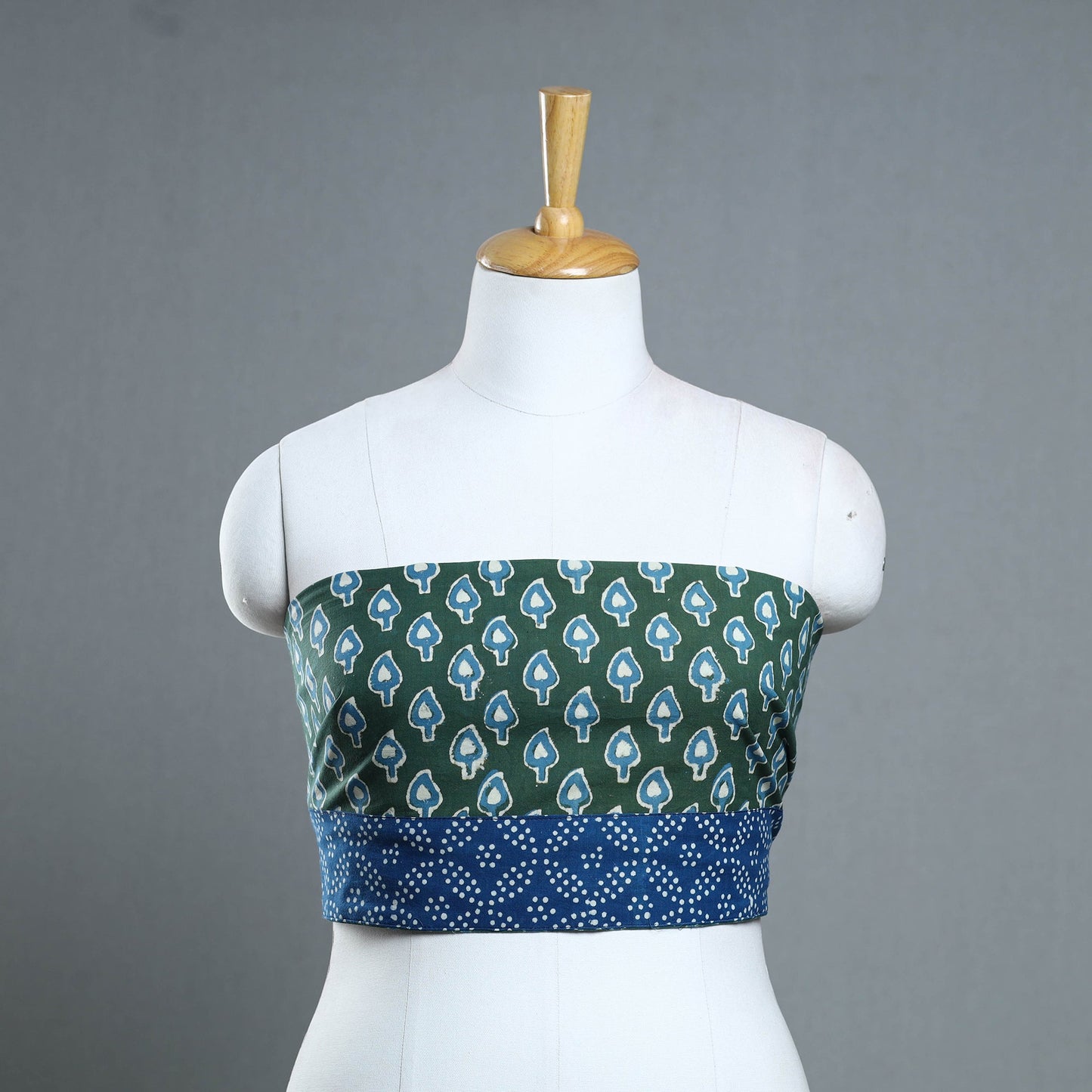 Green - cotton pipad blouse piece 122 - handcrafted
