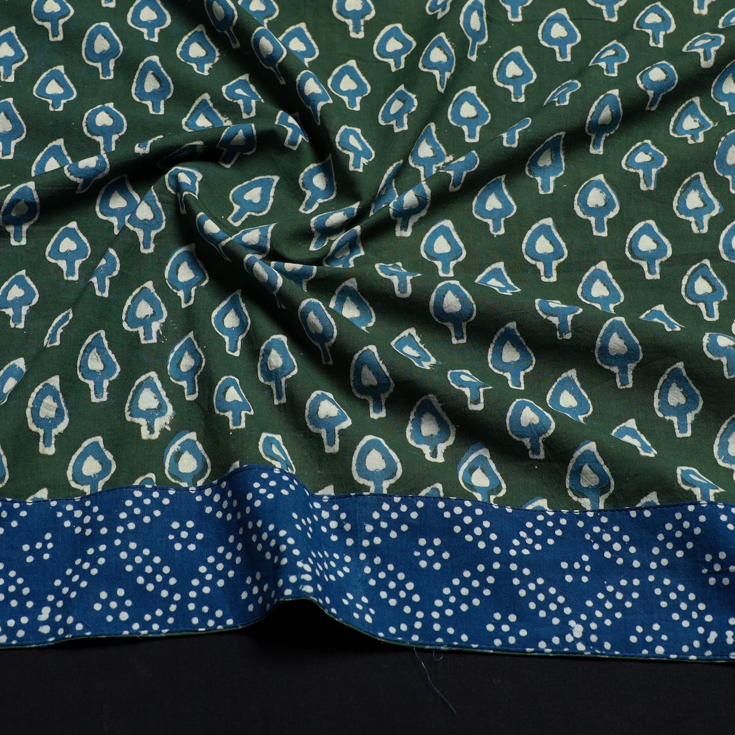 Green - cotton pipad blouse piece 122 - handcrafted